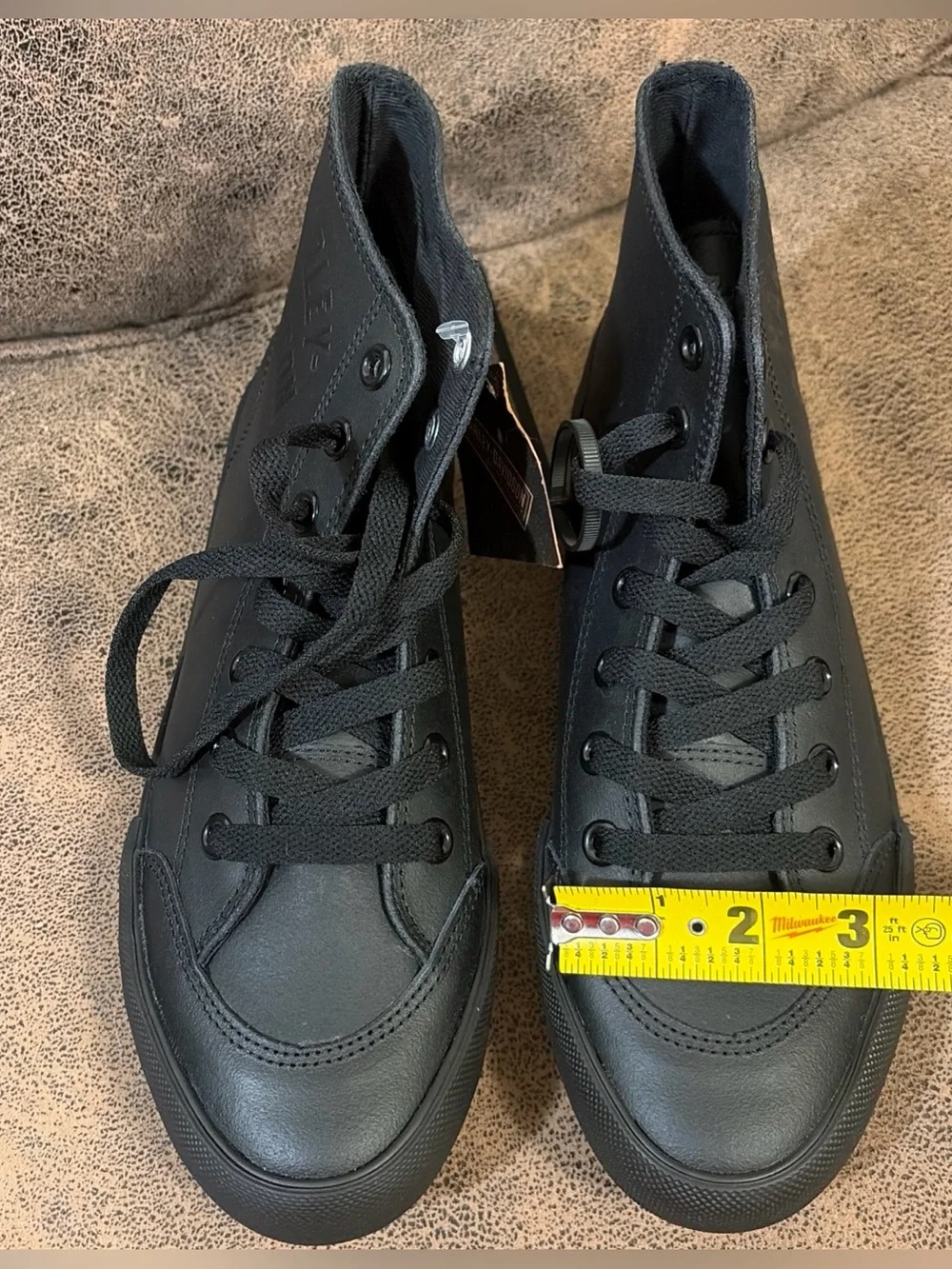 Harley-Davidson Men's Nathan High-Top Black or White Leather Sneakers Size 8